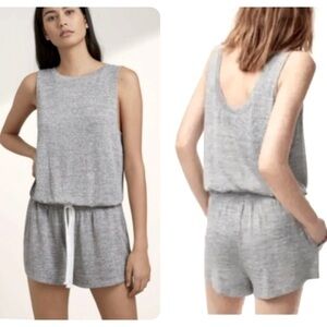 Aritzia Wilfred Free Izabel Romper Shorts Grey Short Jumpsuit Size Medium